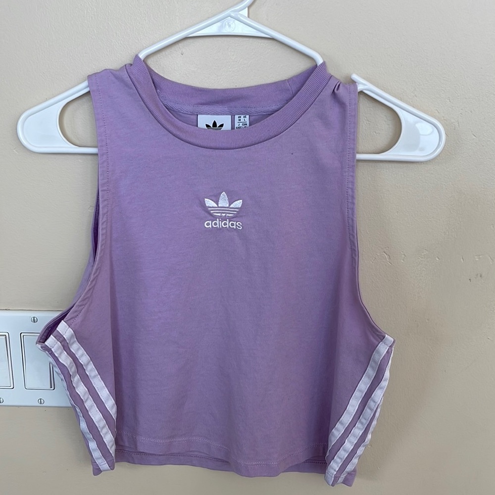 Purple adidas crop tank top size medium